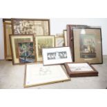 Collection of approximately Sixteen Pictures and Prints including a Pair of After C R Ryley Boxing