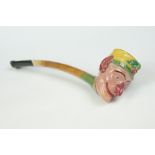 19th Century Victorian novelty ceramic pipe having a bowl in the form of Mr Punch. Measures 15cm.