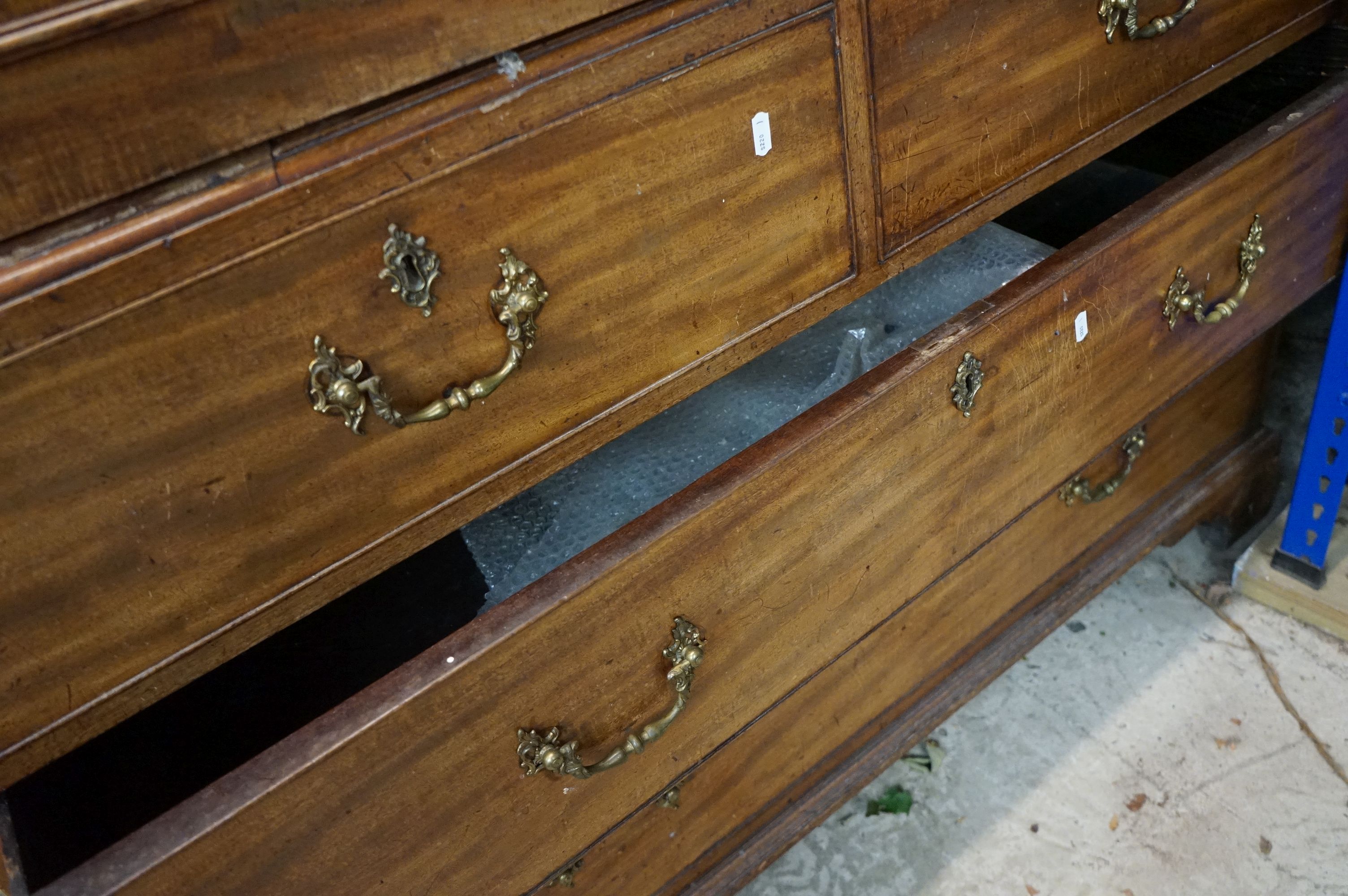 George III Mahogany Linen Press, now converted to a wardrobe, the two door opening to a hanging - Image 6 of 8