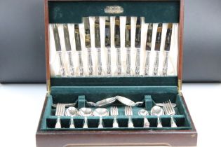 A Elkington silver plated canteen of cutlery.