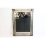 Contemporary Ridged Gilt Framed Rectangular Mirror, 69cm x 97cm
