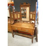 Edwardian Mahogany Dressing Table, the upper structure with three mirrors and two corner