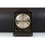 19th Century G & C Gowland Sunderland bracket clock having an ebonised wooden case with gilt