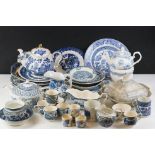 Collection of 19th Century and later blue and white ceramics to include Mason's, Johnson Brothers,