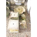 Pair of reconstituted stone bird baths with gadrooned decoration (approx 57cm diameter) with