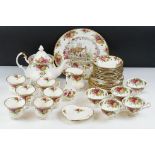 Royal Albert Old Country Roses part tea service to include eleven tea cups (two different shapes),
