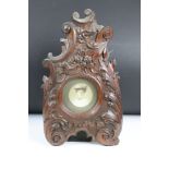 19th century Black Forest style carved wooden picture frame with relief floral and Acanthus