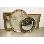 Collection of Four Gilt Framed Mirrors including Circular Convex Mirror with ball decoration, 51cm