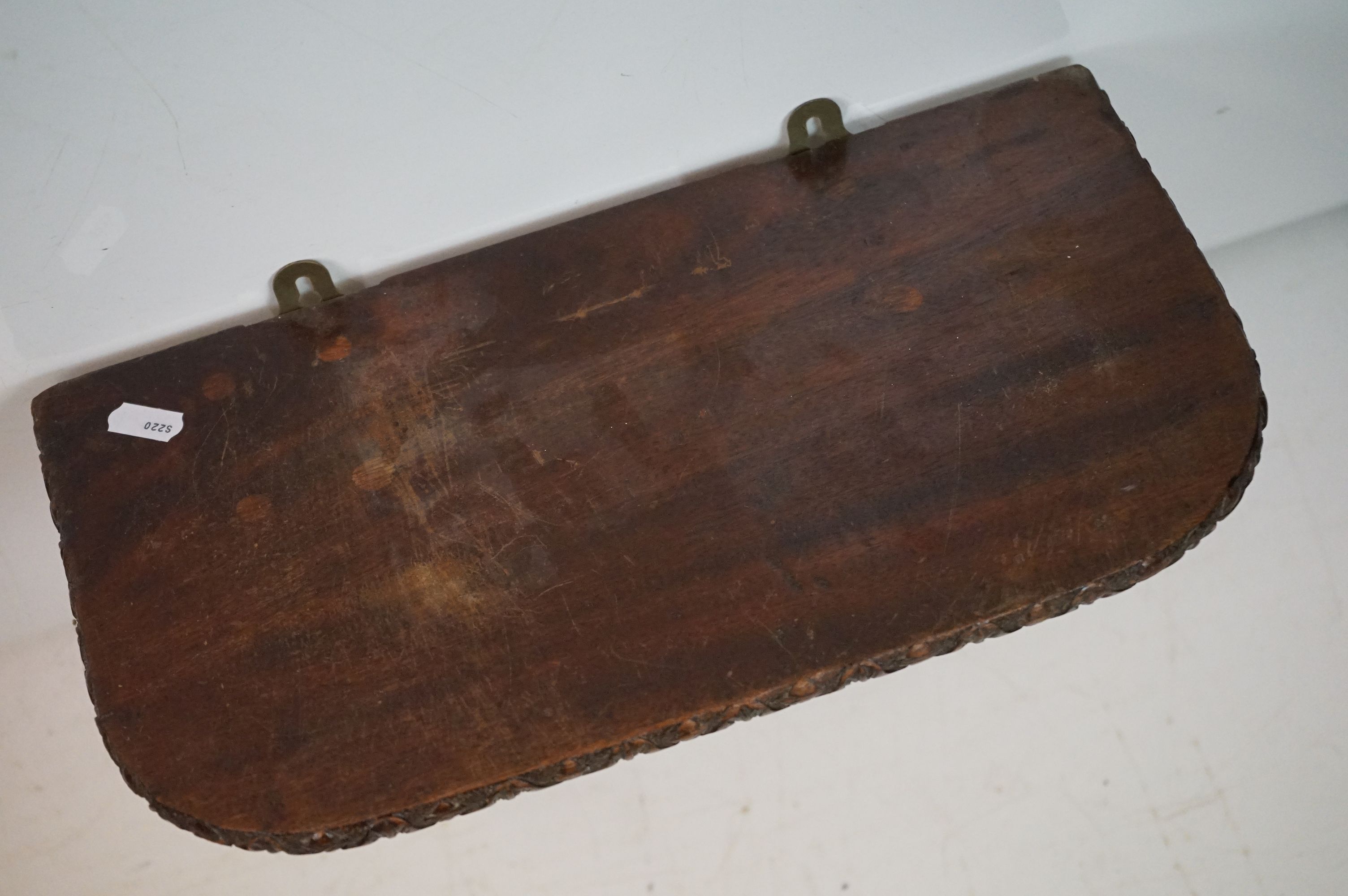 19th century Mahogany Bracket Shelf with foliate carving, 37cm wide x 32cm high - Image 2 of 6