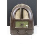 Art Deco Philco brown Bakelite valve radio, circa 1930s, stamped 'H11495' to interior (approx 40cm