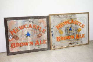 Two ‘ Newcastle Brown Ale ‘ Advertising Mirrors, largest 64cm x 49cm