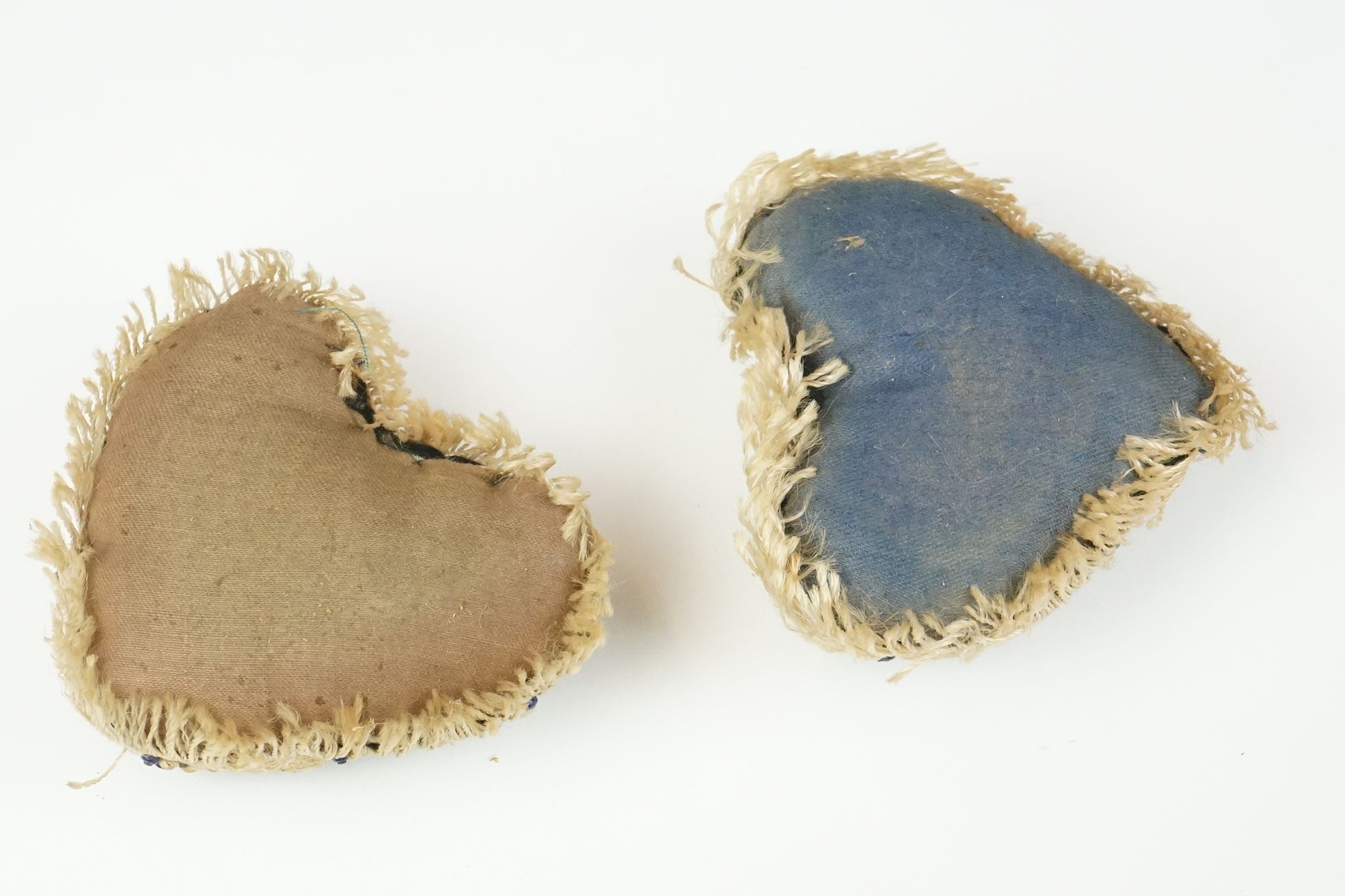 Four 19th Century Edwardian pin cushions to include one commemorative example stitched with a - Image 5 of 14