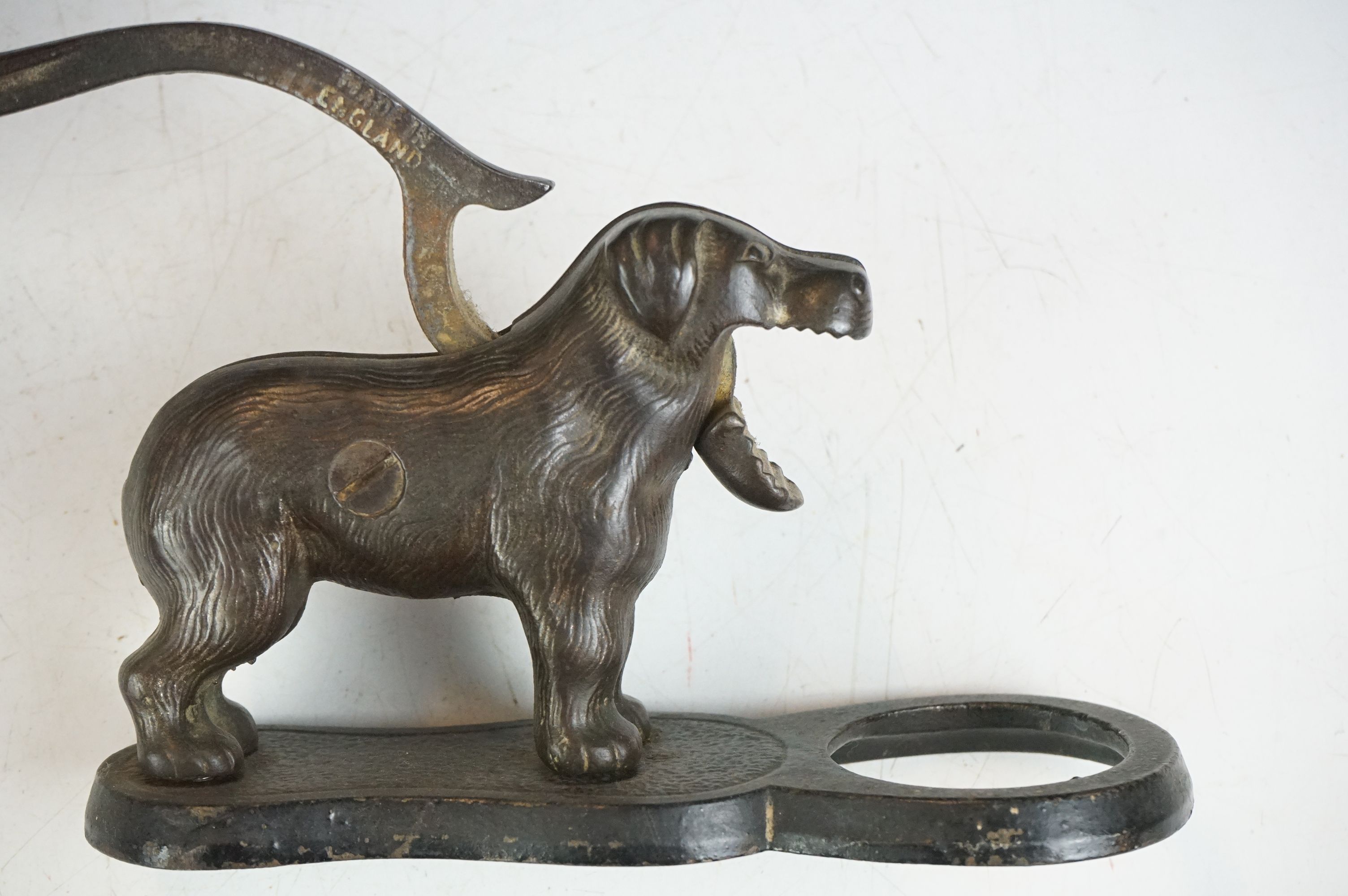 Pair of early 20th Century cast iron nut crackers in the from of dogs with mechanical tails and - Image 5 of 8