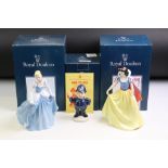 Three boxed Royal Doulton ltd edn porcelain figures to include 2 x The Disney Princess Collection (