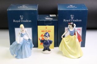 Three boxed Royal Doulton ltd edn porcelain figures to include 2 x The Disney Princess Collection (