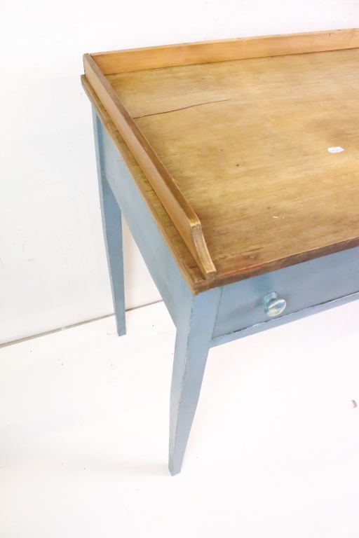 Late 19th century Tray Top Side Table with two drawers, 114cm long x 50cm deep x 82cm high - Image 7 of 9
