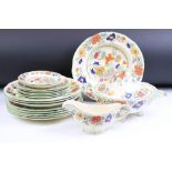 Late 19th / early 20th century Masons Ironstone floral dinner ware, pattern no. c2639, to include