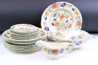 Late 19th / early 20th century Masons Ironstone floral dinner ware, pattern no. c2639, to include