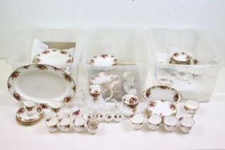 Royal Albert 'Old Country Roses' tea, coffee & dinner service to include 2 serving platters, 10