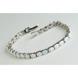 Silver and Opal Bracelet