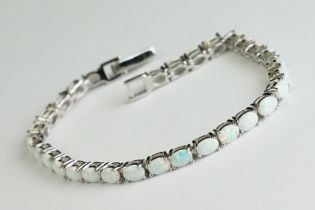 Silver and Opal Bracelet