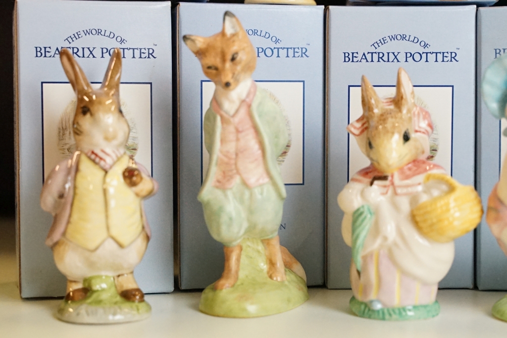 Fifteen Beatrix Potter Beswick ceramic figurines, all in their original boxes. Measures approx 10. - Image 2 of 13