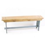 Pine kitchen bench, 118cm long x 43cm high