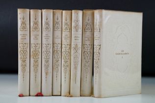 Collection of eight French books: Les Ragionamenti de l'Aretin, volumes I, II & III, Les Jardins