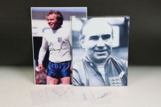 Football Autographs - Eight signed cards from England 1966 World Cup Winners