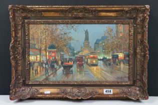 Edouard Leon Cortés (1882 - 1969), Place de la république, oil on canvas, signed lower right, 25 x