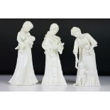 Three Royal Worcester fine bone china figurines to include 'Once Upon a Time', 'First Steps' and '