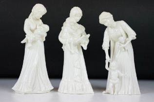 Three Royal Worcester fine bone china figurines to include 'Once Upon a Time', 'First Steps' and '