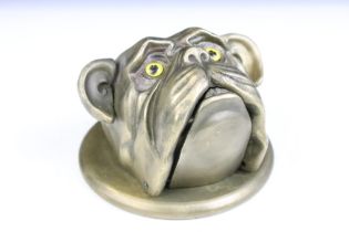 Bronze Table Bell in the form of a Dog, 11.5cm diameter