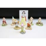 Royal Doulton 'Snow White and the Seven Dwarfs' porcelain figure set with CoA (set no. 1222), to