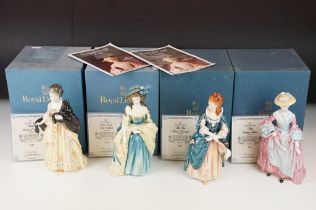 Four Royal Doulton Gainsborough Ladies ceramic figurines to include Isabella Countess of Sefton