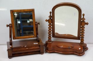 Two 19th century Mahogany Swing Mirrors, largest 47cm wide x 50cm high