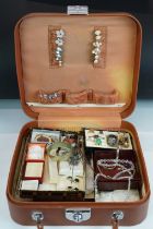 A collection of mainly vintage costume jewellery to include clip on earrings, hat pins, silver
