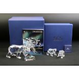 Two boxed Swarovski Crystal Society Siku polar bear sets with certificates, to include 2011 Siku