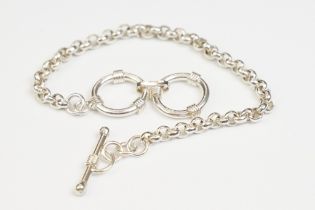 Silver Bracelet with T-bar clasp