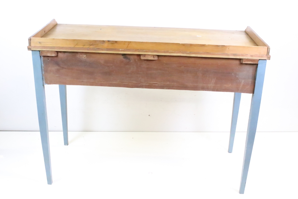 Late 19th century Tray Top Side Table with two drawers, 114cm long x 50cm deep x 82cm high - Image 9 of 9