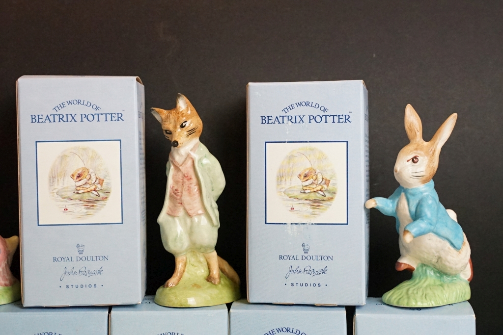 Fifteen Beatrix Potter Beswick ceramic figurines, all in their original boxes. Measures approx 10. - Image 8 of 13
