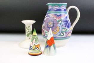 Two Bradex Clarice Cliff Centenary 'Bizarre' ltd edn conical sugar shakers to include 'Delicia