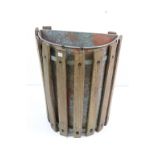 Slatted Oak Wall Hanging Waste Bin with metal liner, 44cm wide x 54cm high