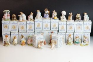 Twenty-three Royal Albert Beatrix pottery ceramic figurines in their original boxes. The lot to