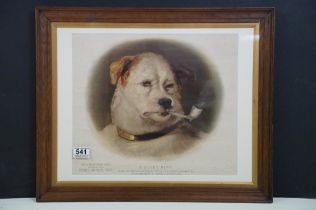 Pears advertising print, ' A Quiet Pipe ' after Sir Edwin Landseer, one of four coloured plates