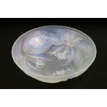 G. Vallon French Art Deco opalescent glass bowl with relief moulded cherry decoration, moulded