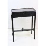 Small Ebonised Bijouterie Display Table, 50cm wide x 67cm high