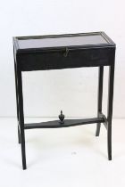 Small Ebonised Bijouterie Display Table, 50cm wide x 67cm high