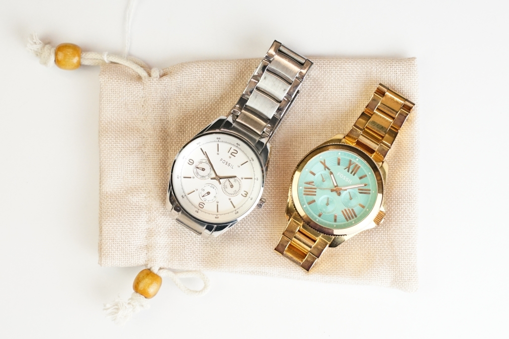 Two Fossil Chronograph style watches.