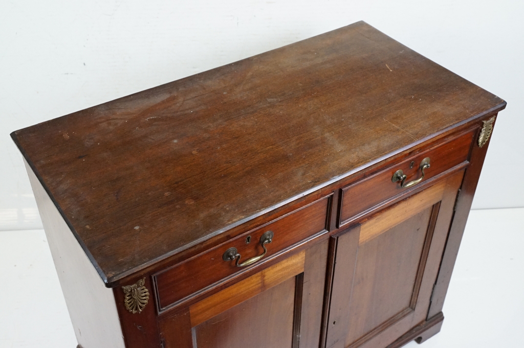 19th century Mahogany Side Cabinet with two drawers over two cupboard doors, 90cm long x 47cm deep x - Image 2 of 8